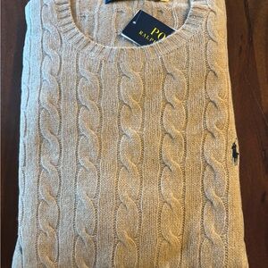 Ralph Lauren Men's Cable Knit Sweater - tan size XXL